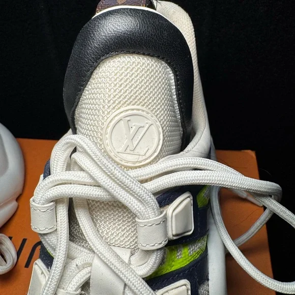 Louis Vuitton Neon Green and White Sneakers - Picture 3 of 9